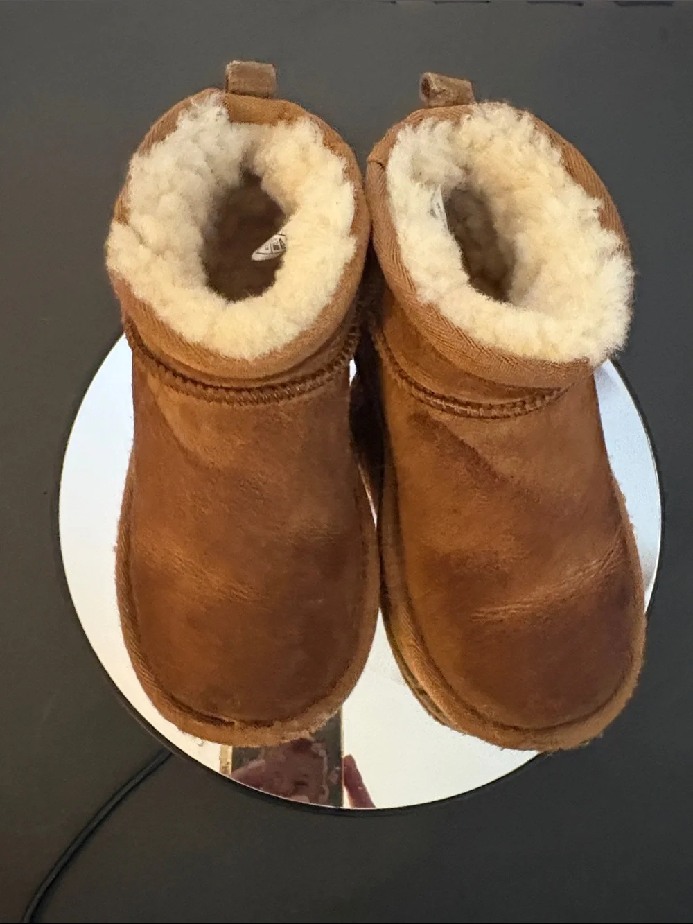 UGG Kids Chestnut Suede Shearling Booties